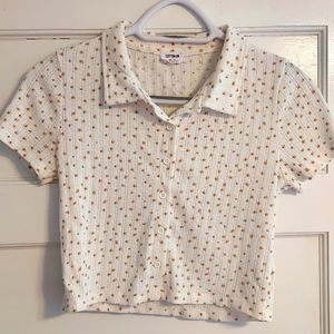 Floral Button Up Summer Top (Colour: white, Brand: Cotton:on)